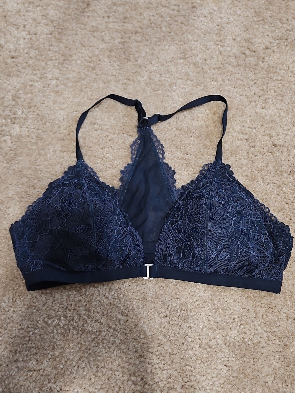 Abercrombie & Fitch Navy Lace Racerback Bralette